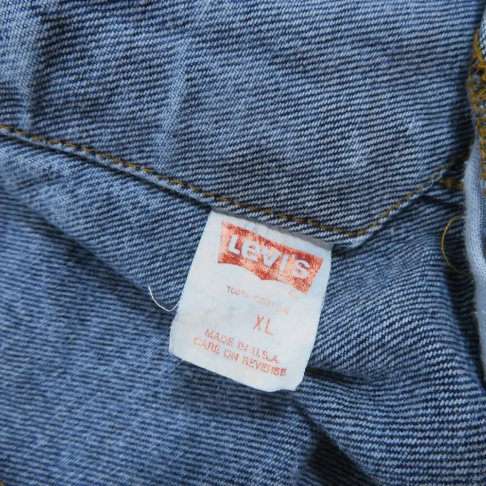 Levis Denim Trucker Jacket, Blue Made in USA Sz XL 1980s